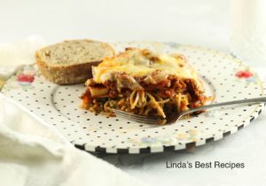Creamy and Beefy Baked Spaghetti