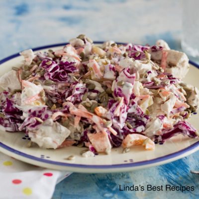 Coleslaw with Chicken and Sunflower Seeds
