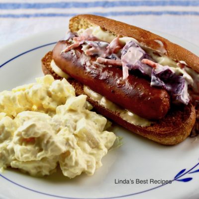 Grilled Brats with Slaw