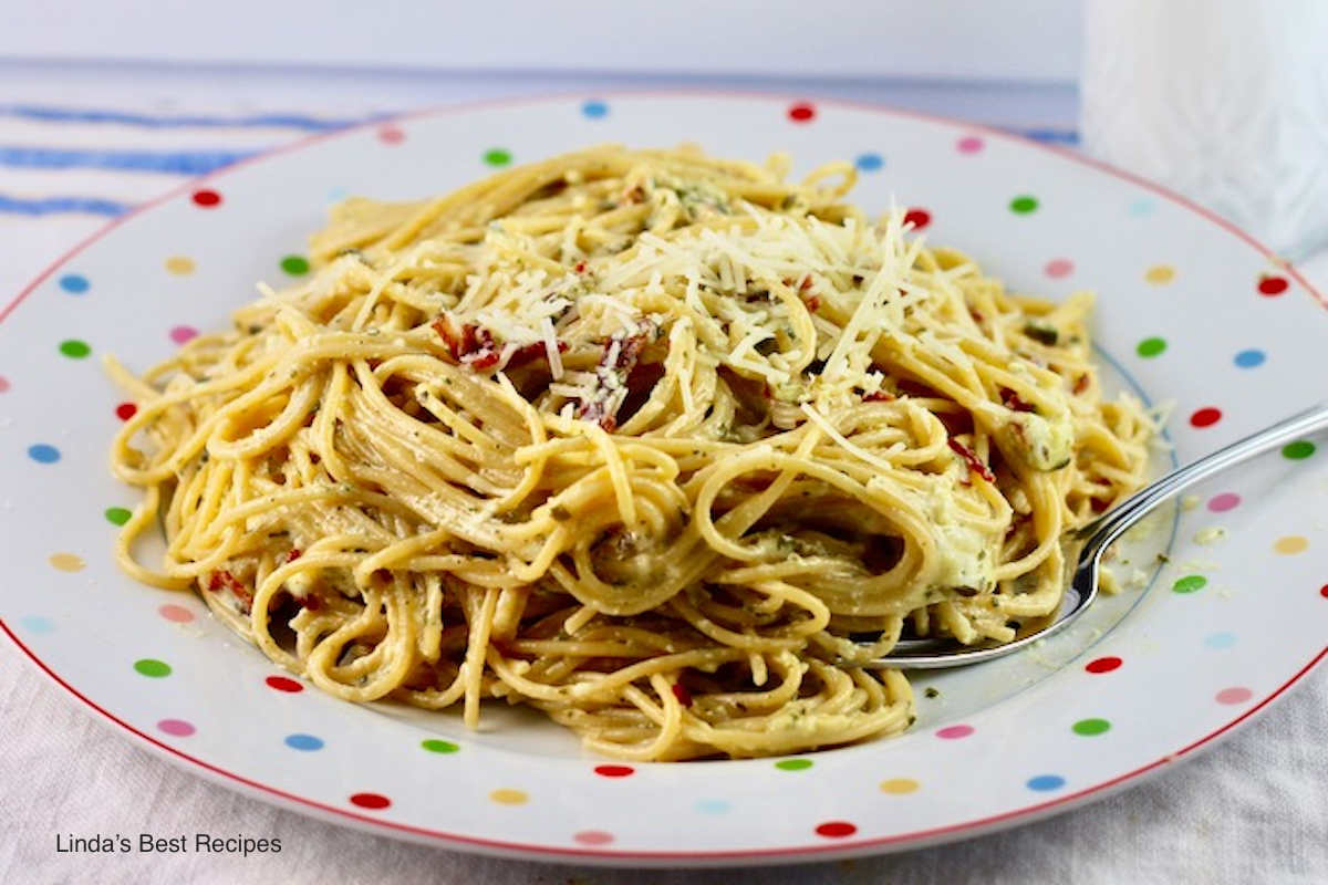 Pesto Spaghetti Carbonara