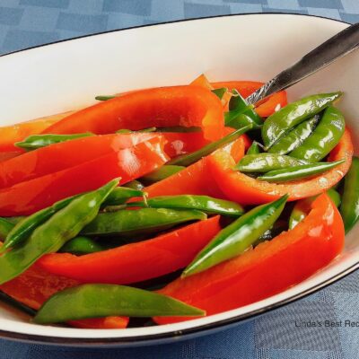 Sauteed Sugar Snaps and Bell Peppers